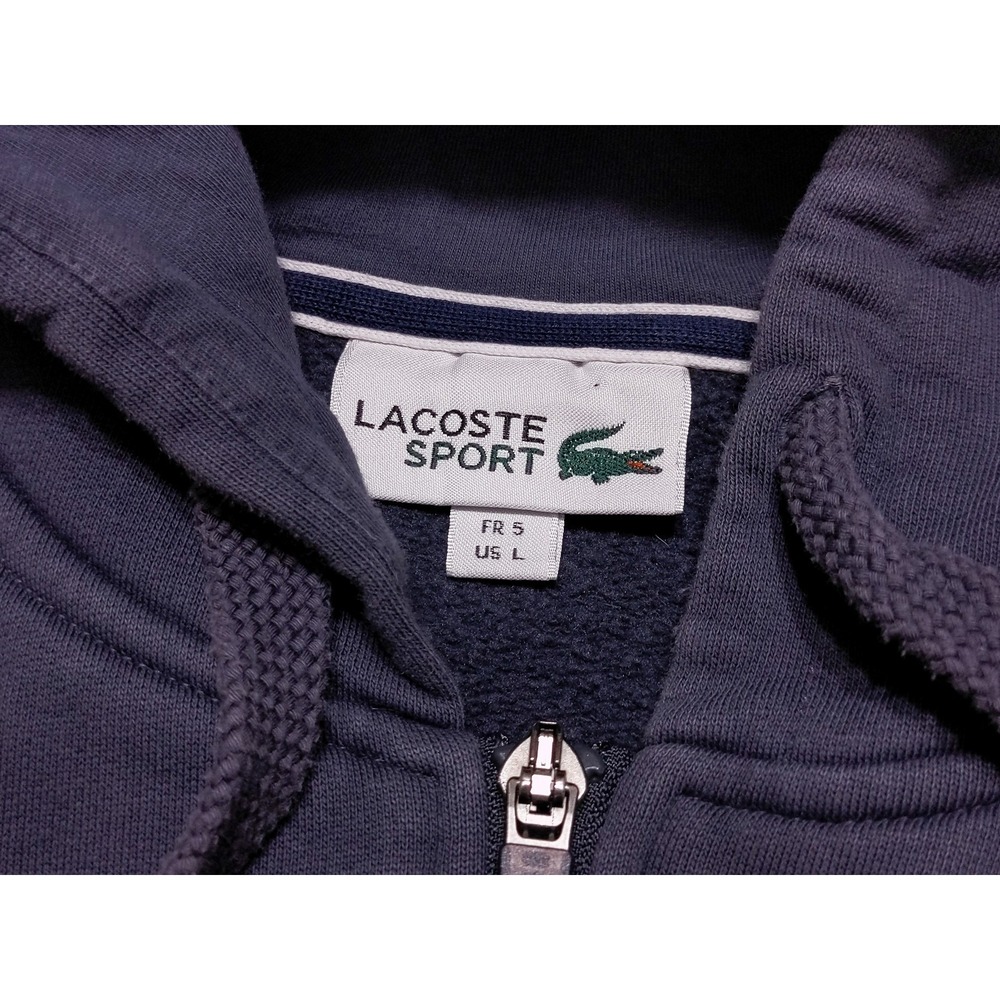 LACOSTE Men's Full‎ Zip Hoodie Jacket Blue Gray Large L - Picture 2 of 9